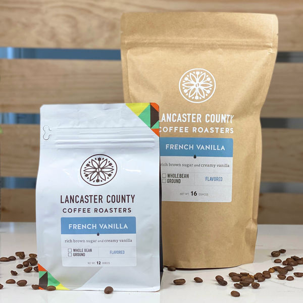 French Vanilla caramel and vanilla, caramel and vanilla flavored coffee beans - Lancaster County 