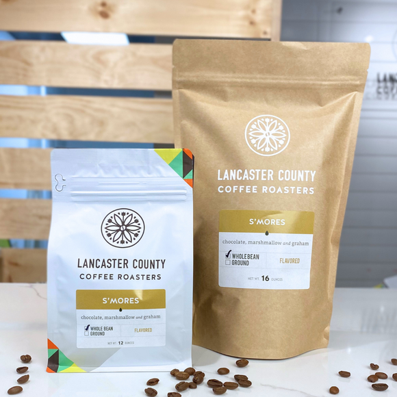 Smores - Chocolate, Marsmallow, and Graham Coffee Beans- Lancaster County Coffee