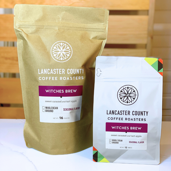 Witches Brew Coffee Beans - Sweet Caramel and Tart Apple Flavored Coffee - Lancaster County Coffee